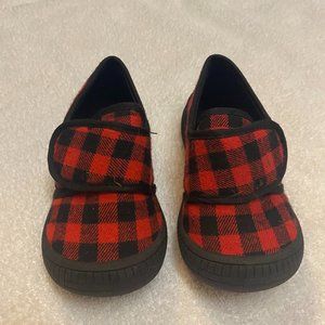 Oomphies Black & Red Checker Velcro Toddler Shoes